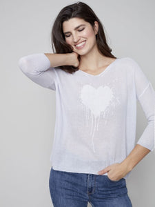 Leaking Heart Printed Sweater