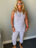 Cotton Linen Blend Capri
