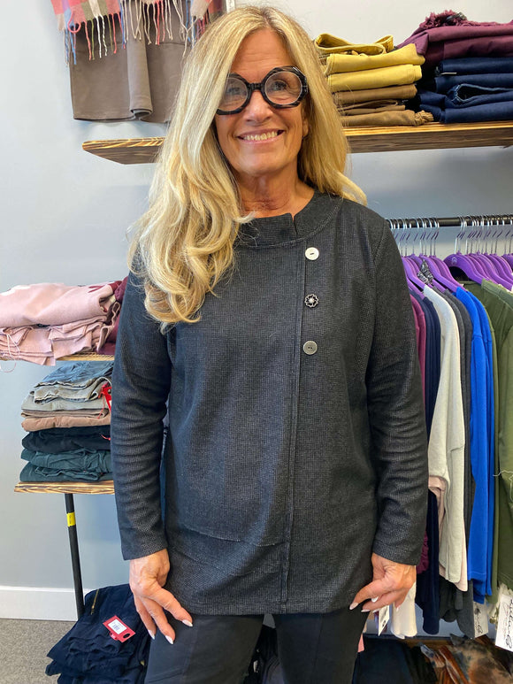 Scoop Neck Button Trim