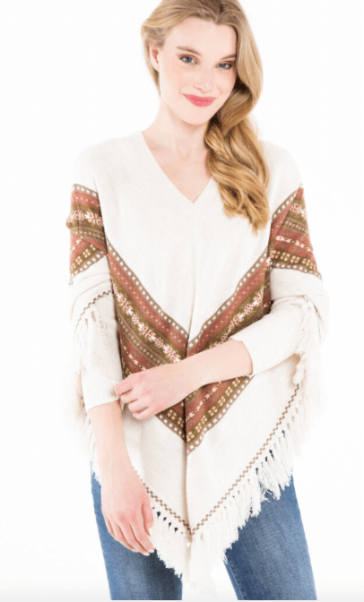 Fringed Hem Poncho