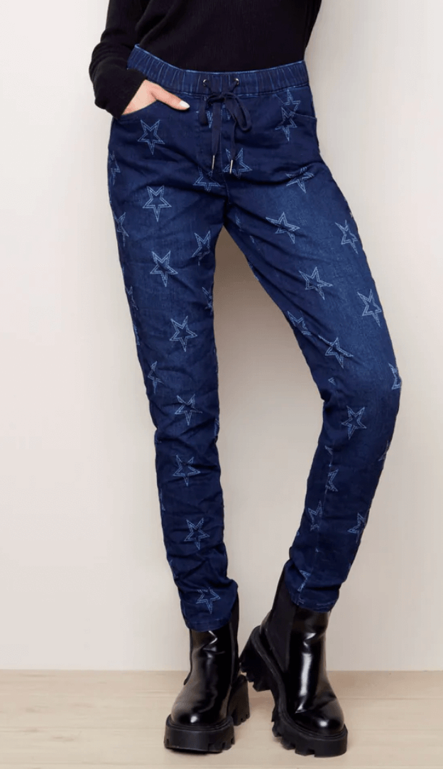 Charlie B Printed Crinkle Jogger