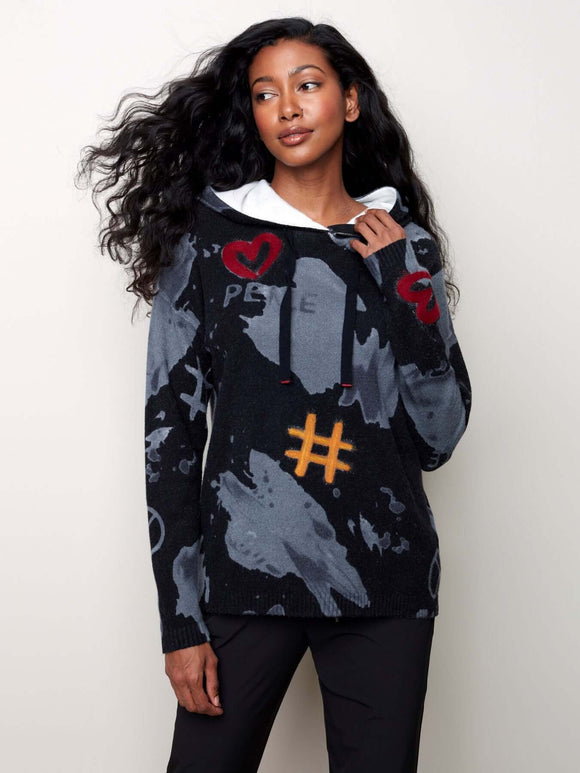 Graffiti Print Sweater