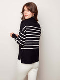 Striped Funnel Neck