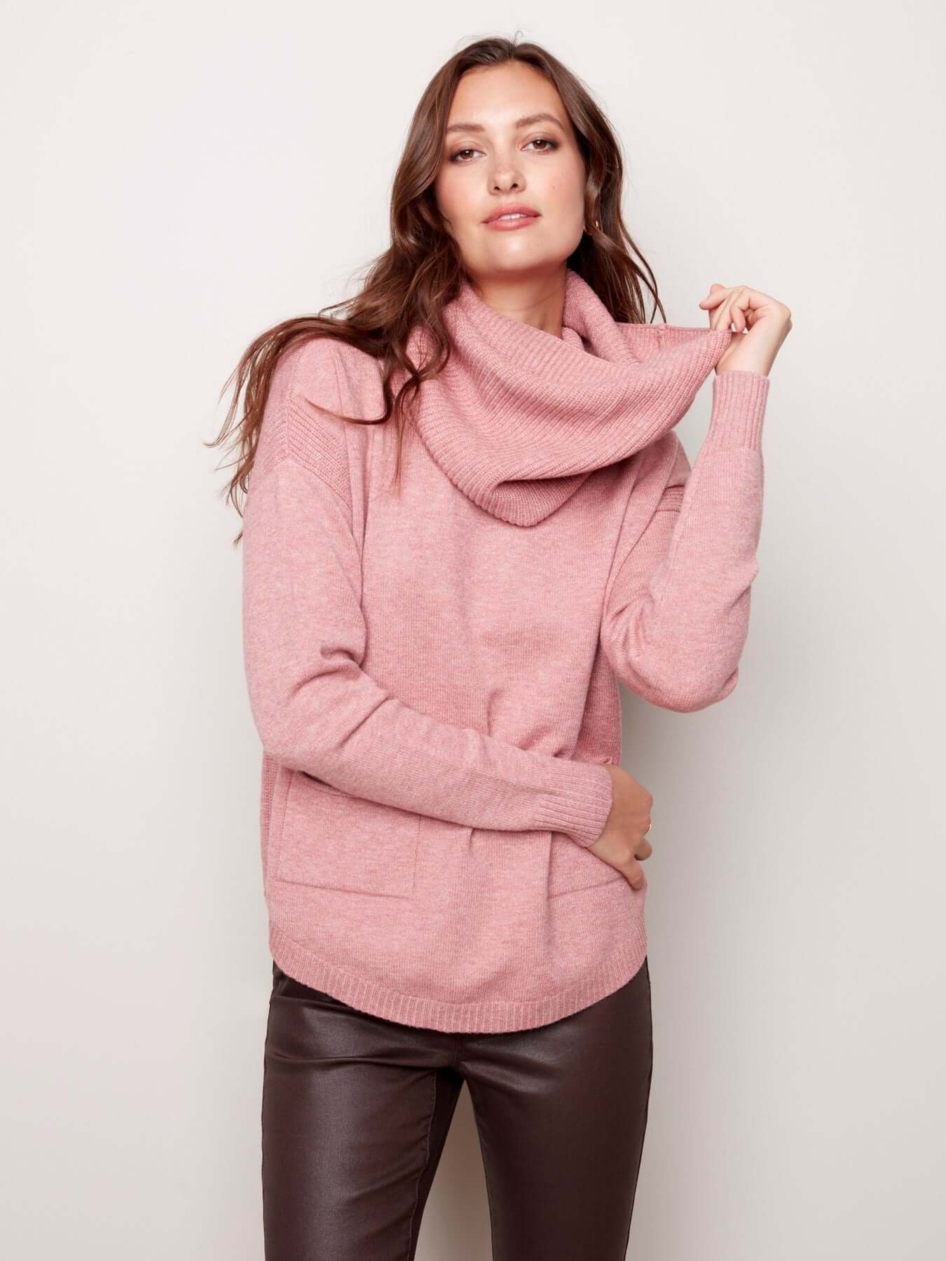 Detachable Scarf Sweater