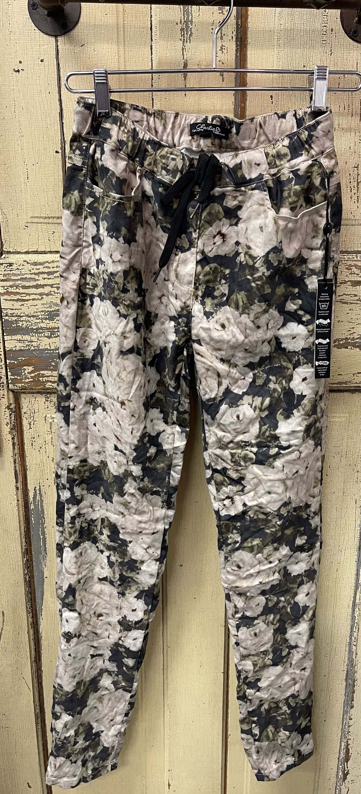 Charlie B Printed Crinkle Jogger